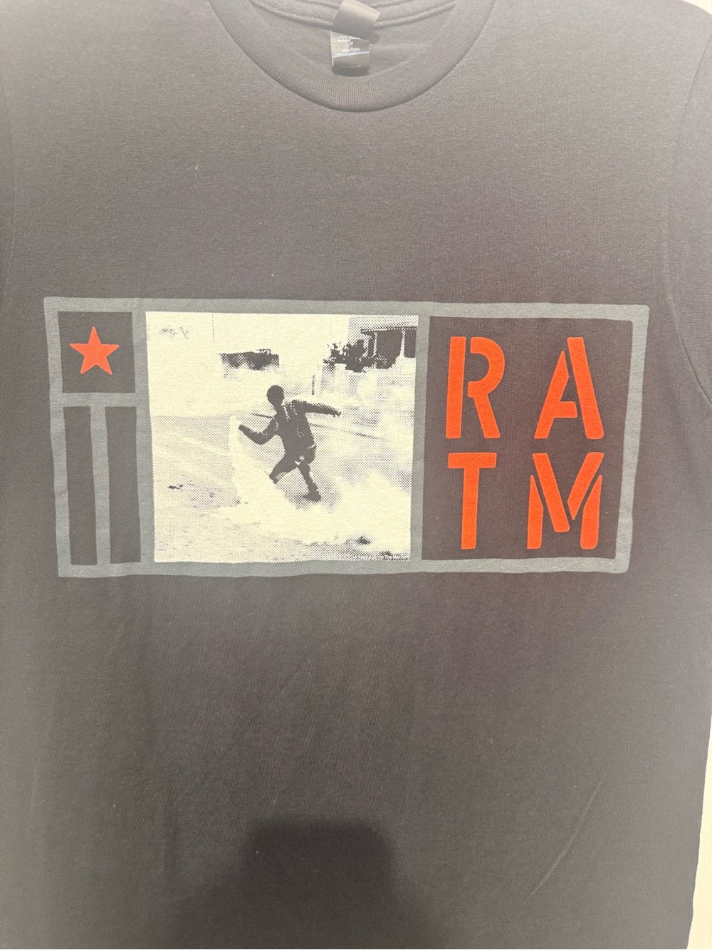Rage Against The Machine Graphic Black T-Shirt with Red Accent
